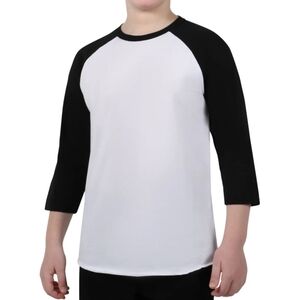 NWT Set Of 4 Athletic Works 3/4 Sleeve Raglan Tee Black & White